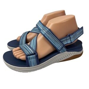 Dansko Rayna Womens 39 (8.5-9) Blue Multi Webbing Sandal Hook Loop Adjustable